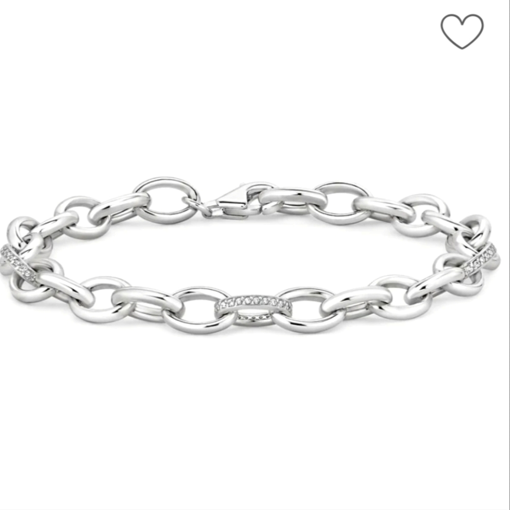 Brilliant Earth Luxe Link Diamond bracelet, OS, silver, lobster clasp.